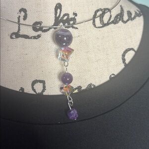 Amethyst and Vintage Crystal Wire Choker